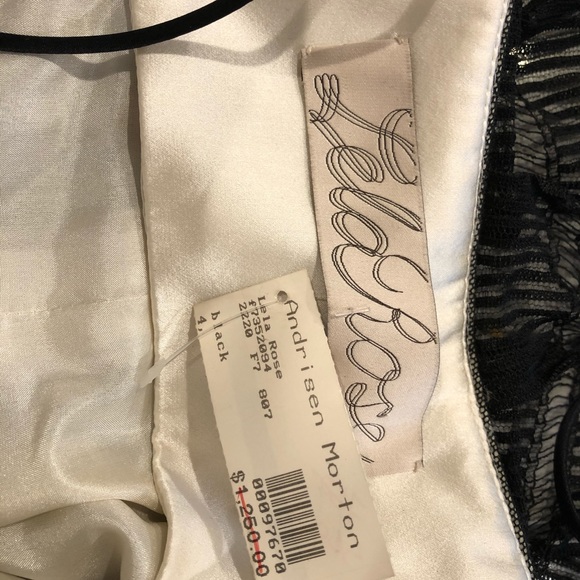 Lela Rose strapless dress.  Black over nude size 4 - Picture 4 of 5